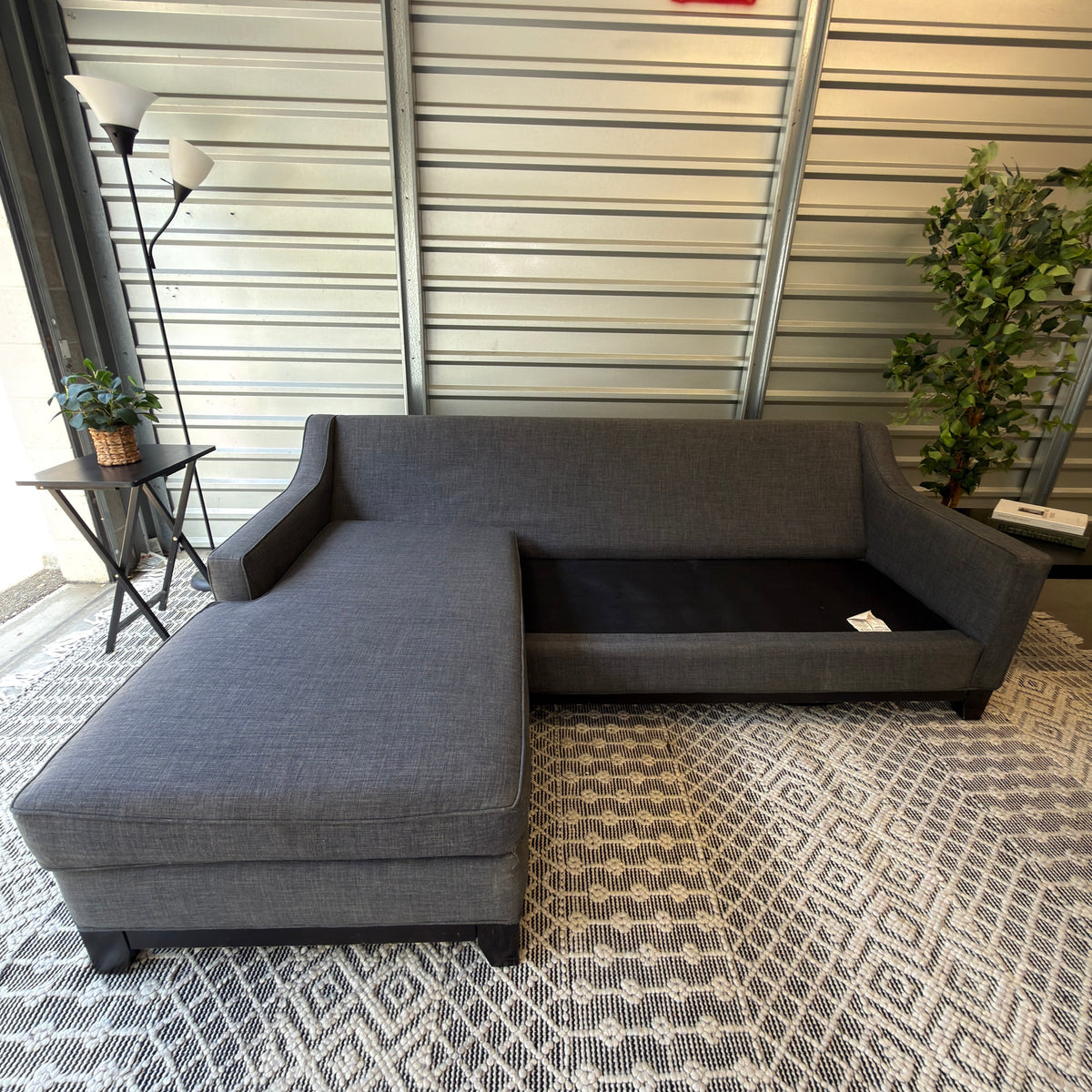 Charcoal Gray Chaise Sectional Sofa - product view 2