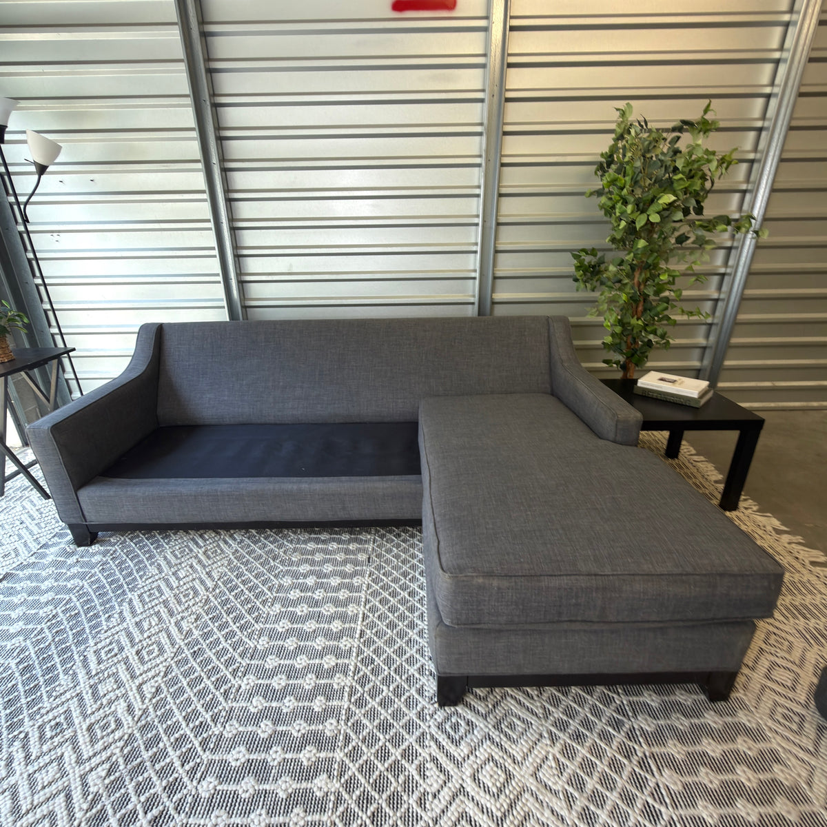 Charcoal Gray Chaise Sectional Sofa - product view 3