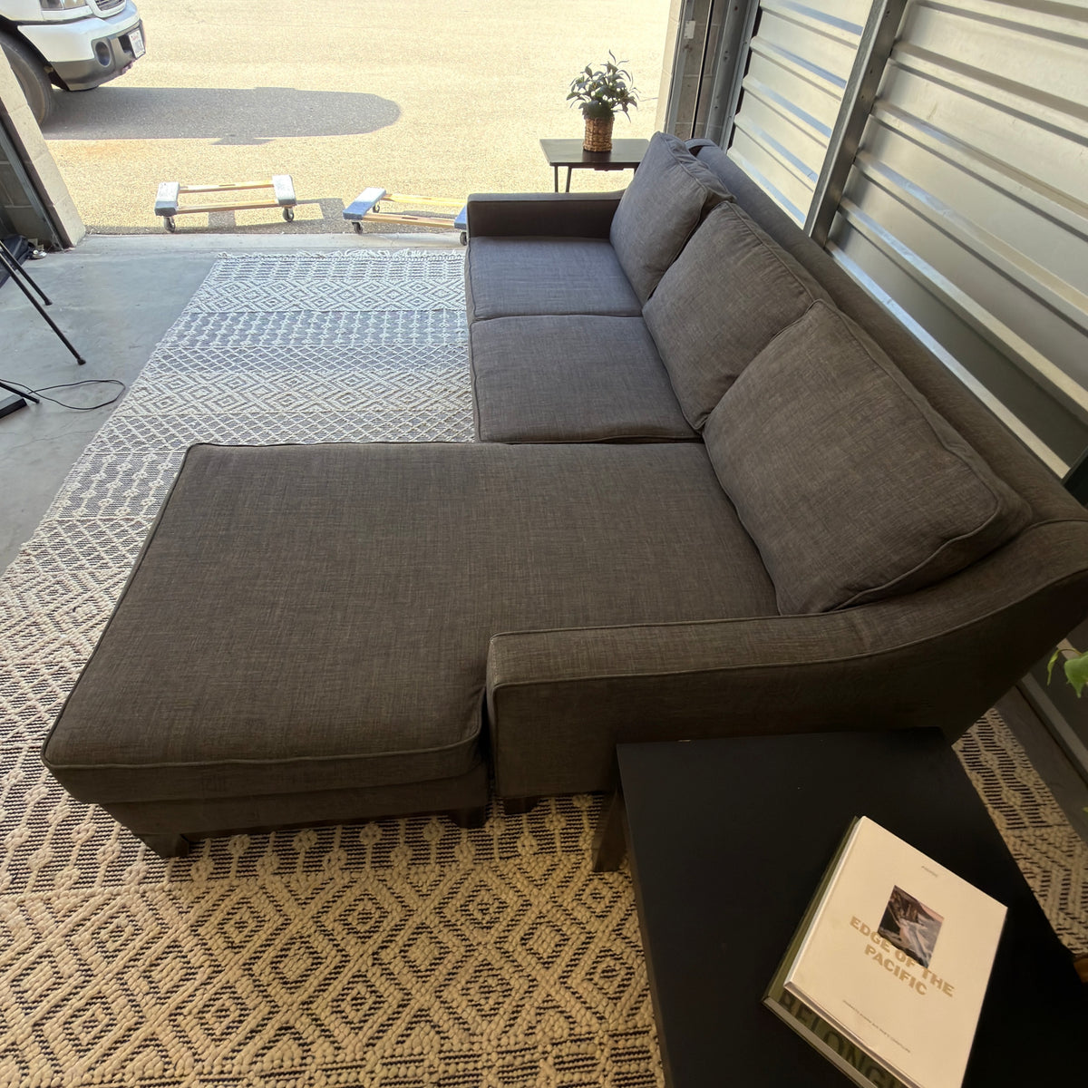 Charcoal Gray Chaise Sectional Sofa - product view 8