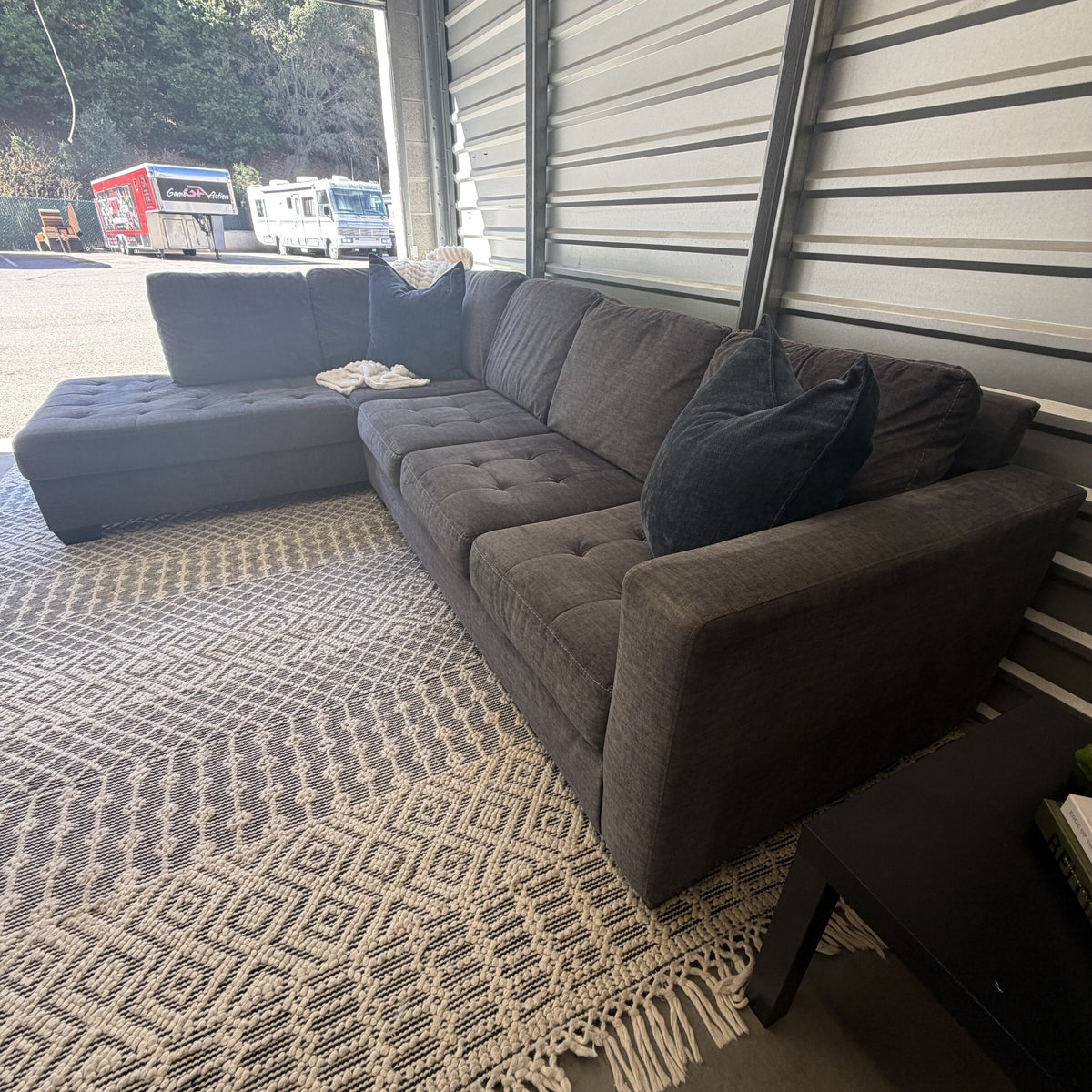 Ashley Maier charcoal gray chaise sectional, view 6