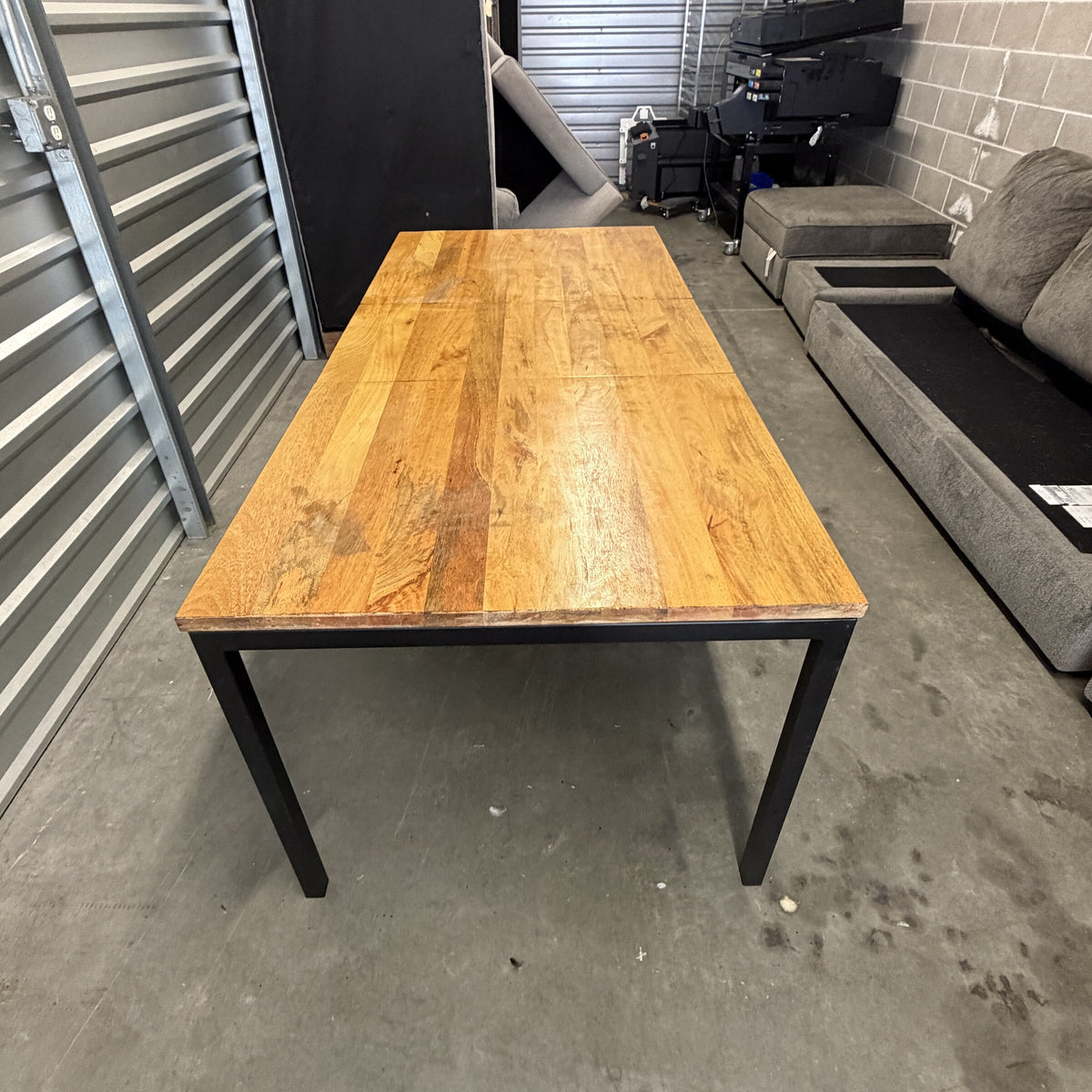 West Elm Box Frame expandable mango wood dining table, view 3