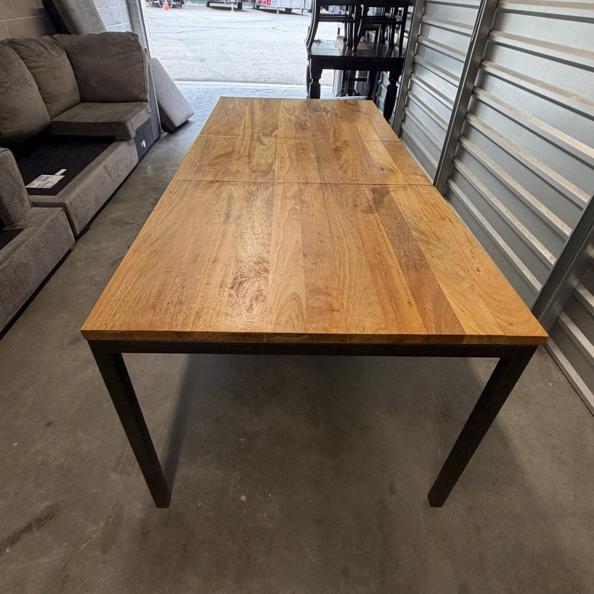 West Elm Box Frame expandable mango wood dining table, view 4