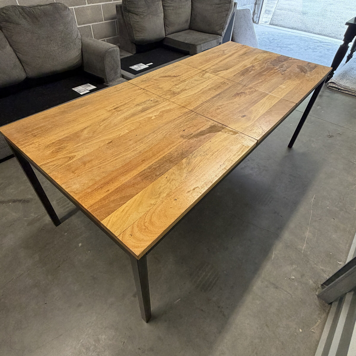 West Elm Box Frame expandable mango wood dining table, view 5