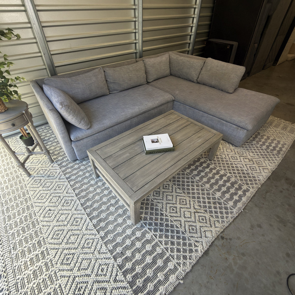 West Elm Shelter sectional overhead angle