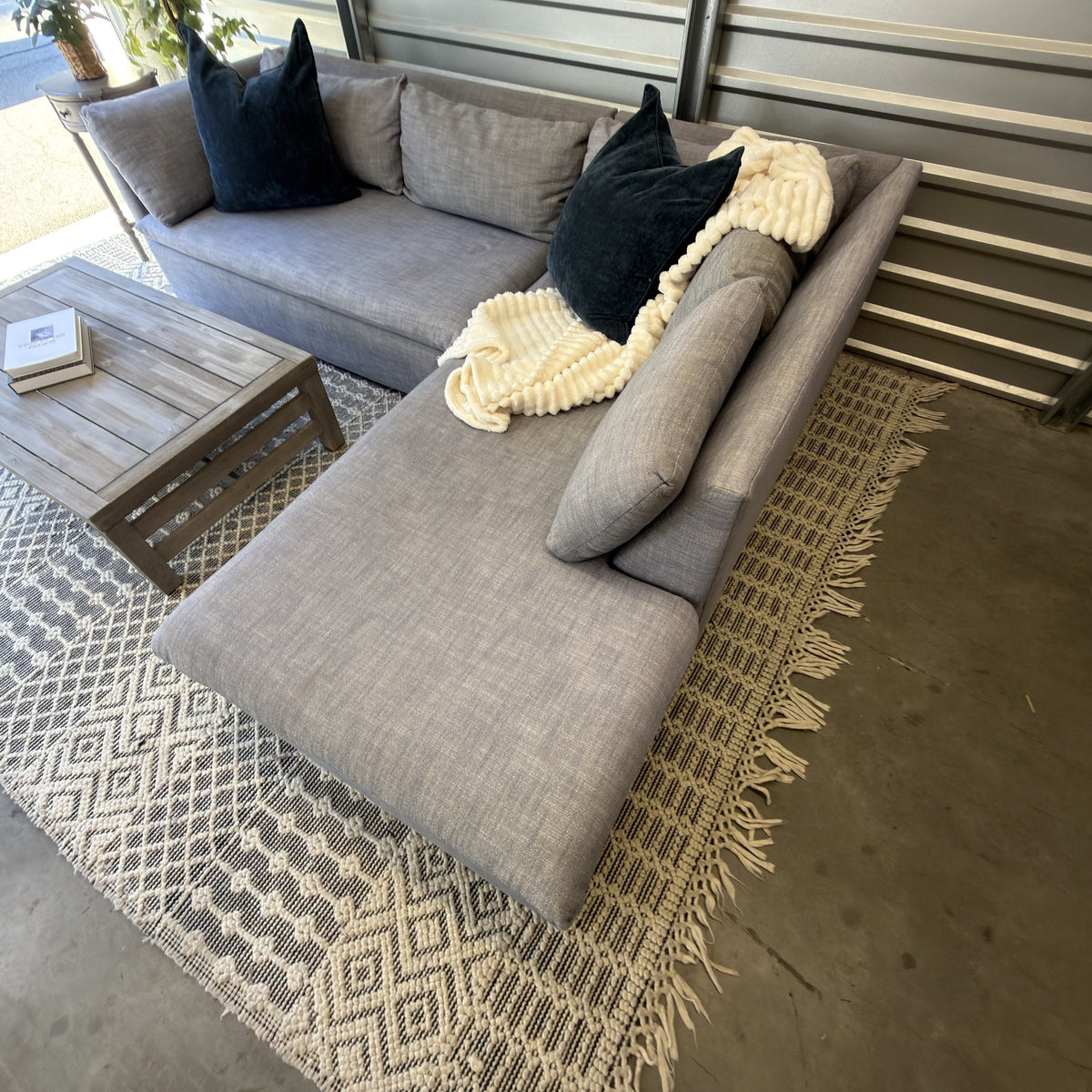 West Elm Shelter sectional detail photo