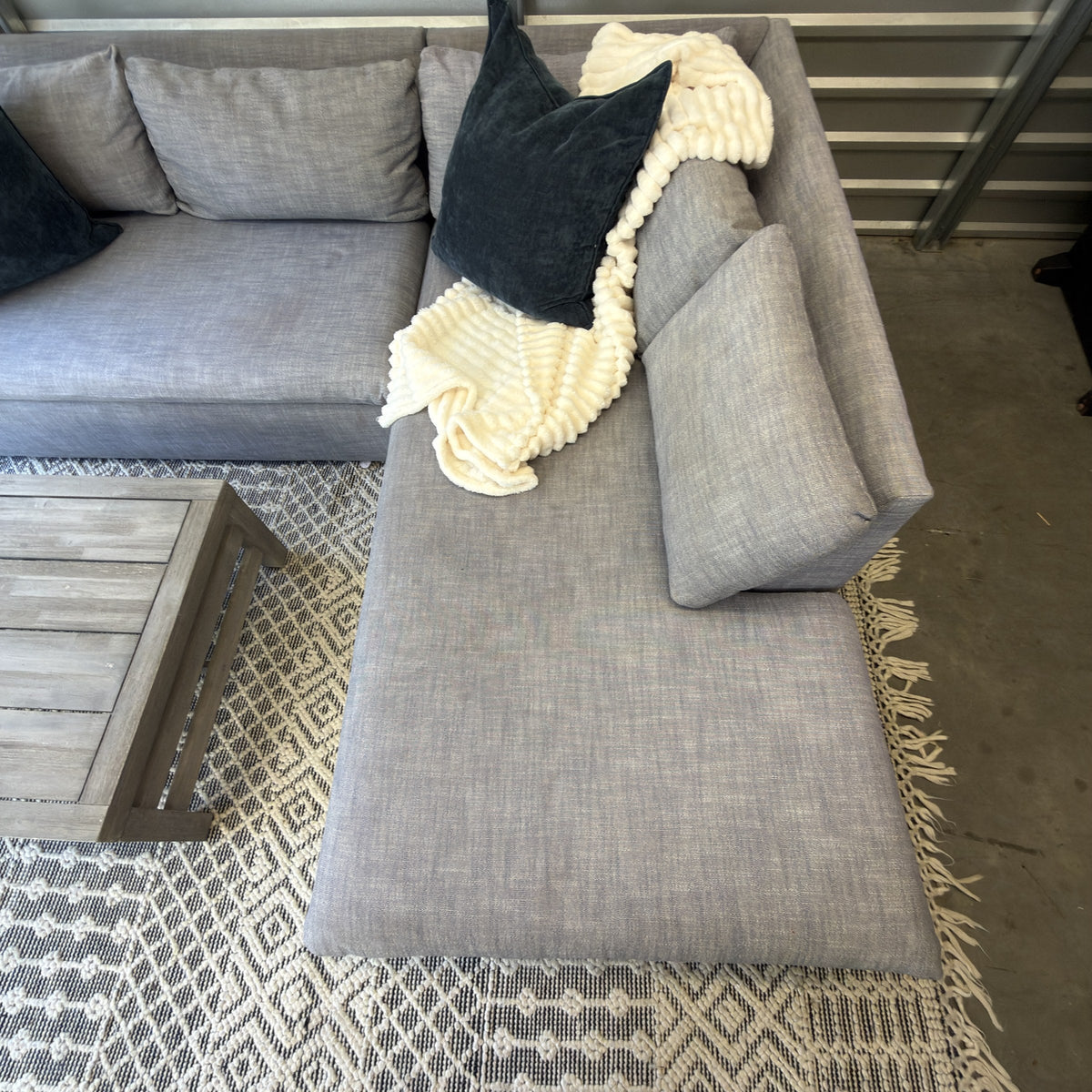 West Elm Shelter sectional detail photo