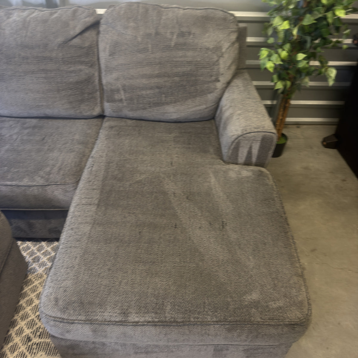 Ashley gray U-shaped sectional and storage ottoman — actual item IMG_8448.JPG
