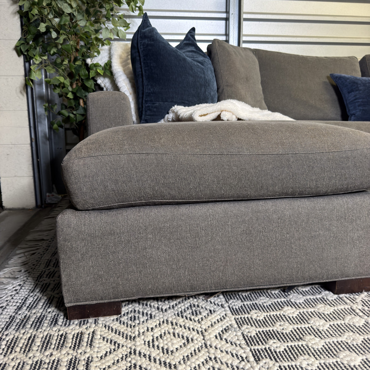 Crate & Barrel gray sectional — actual item IMG_8534.JPG