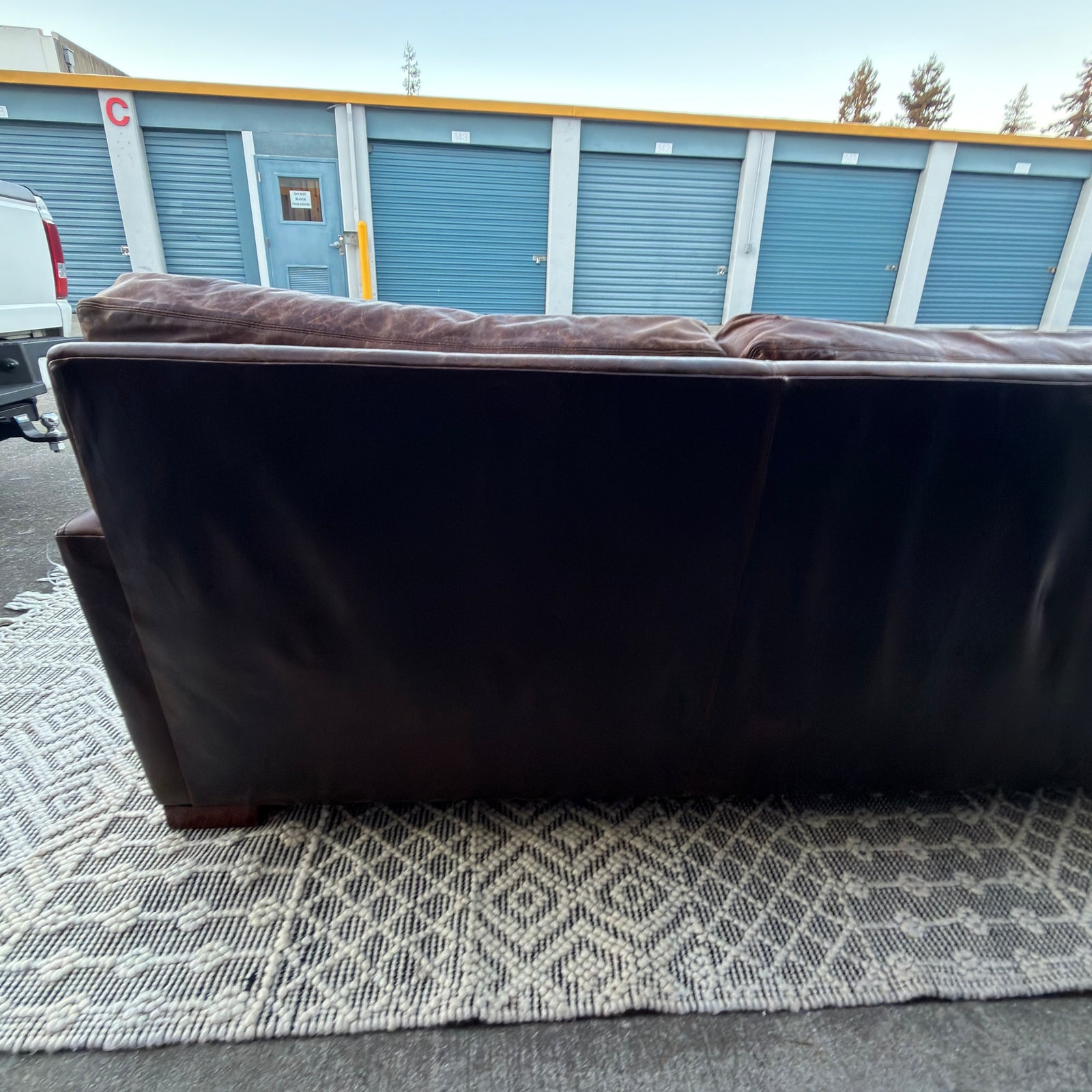 Restoration Hardware Maxwell 90” Distressed Brown Top-Grain Leather Sofa