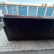 Restoration Hardware Maxwell 90” Distressed Brown Top-Grain Leather Sofa