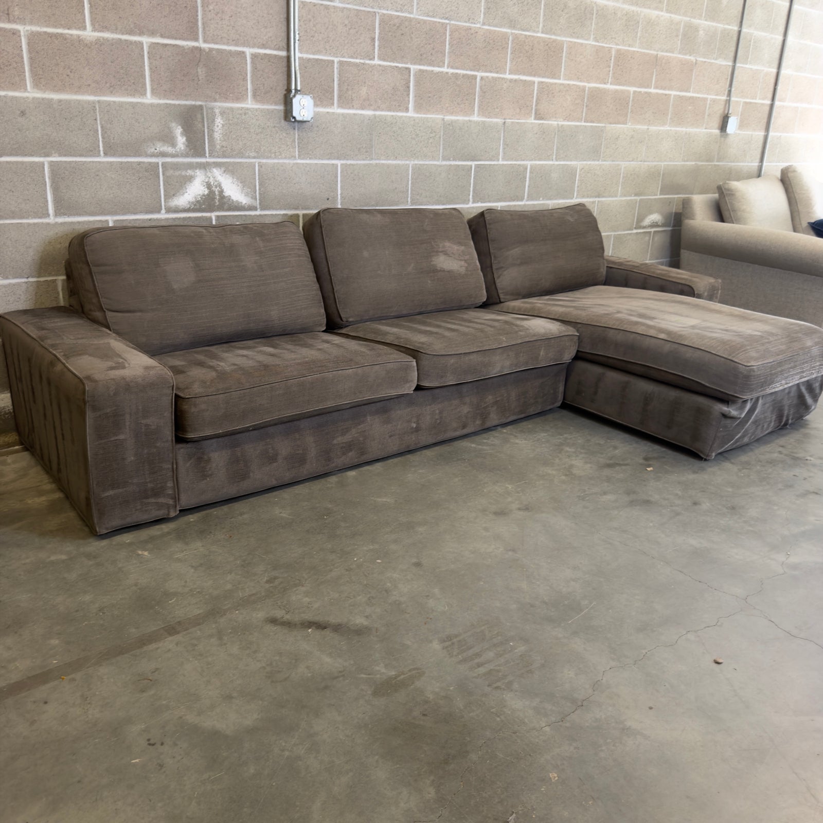 Brown IKEA Kivik two-piece sectional with chaise - gallery view 2
