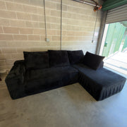 Black oversized sectional with chaise - alternate full view