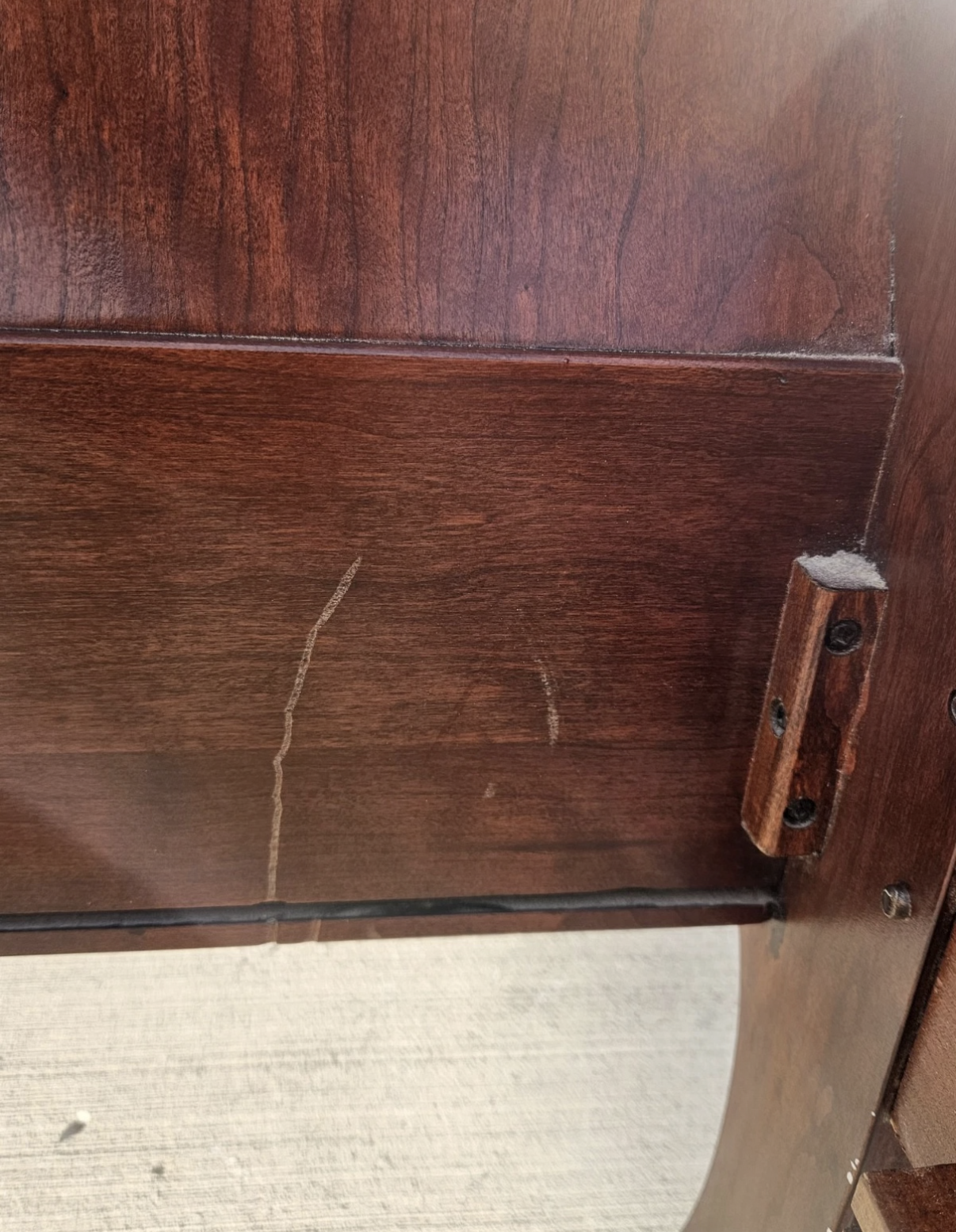 Ethan Allen king sleigh bed - angled frame view