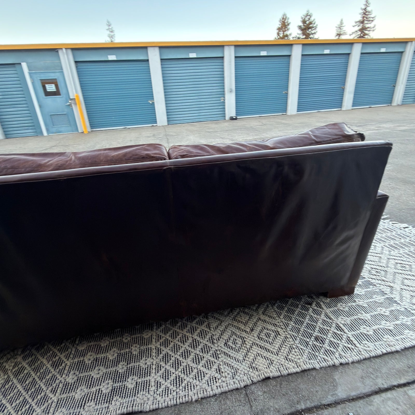 Restoration Hardware Maxwell 90” Distressed Brown Top-Grain Leather Sofa
