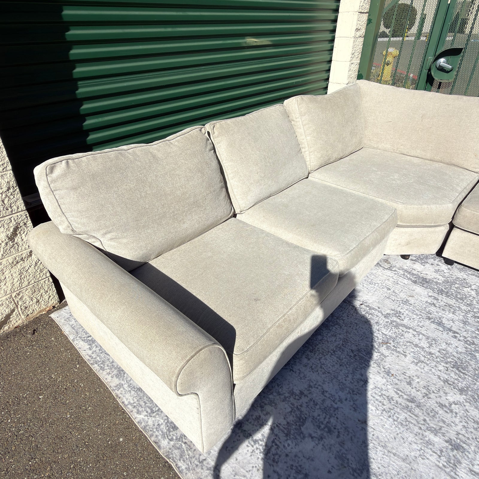 Pottery Barn Pearce sectional - corner seating detail