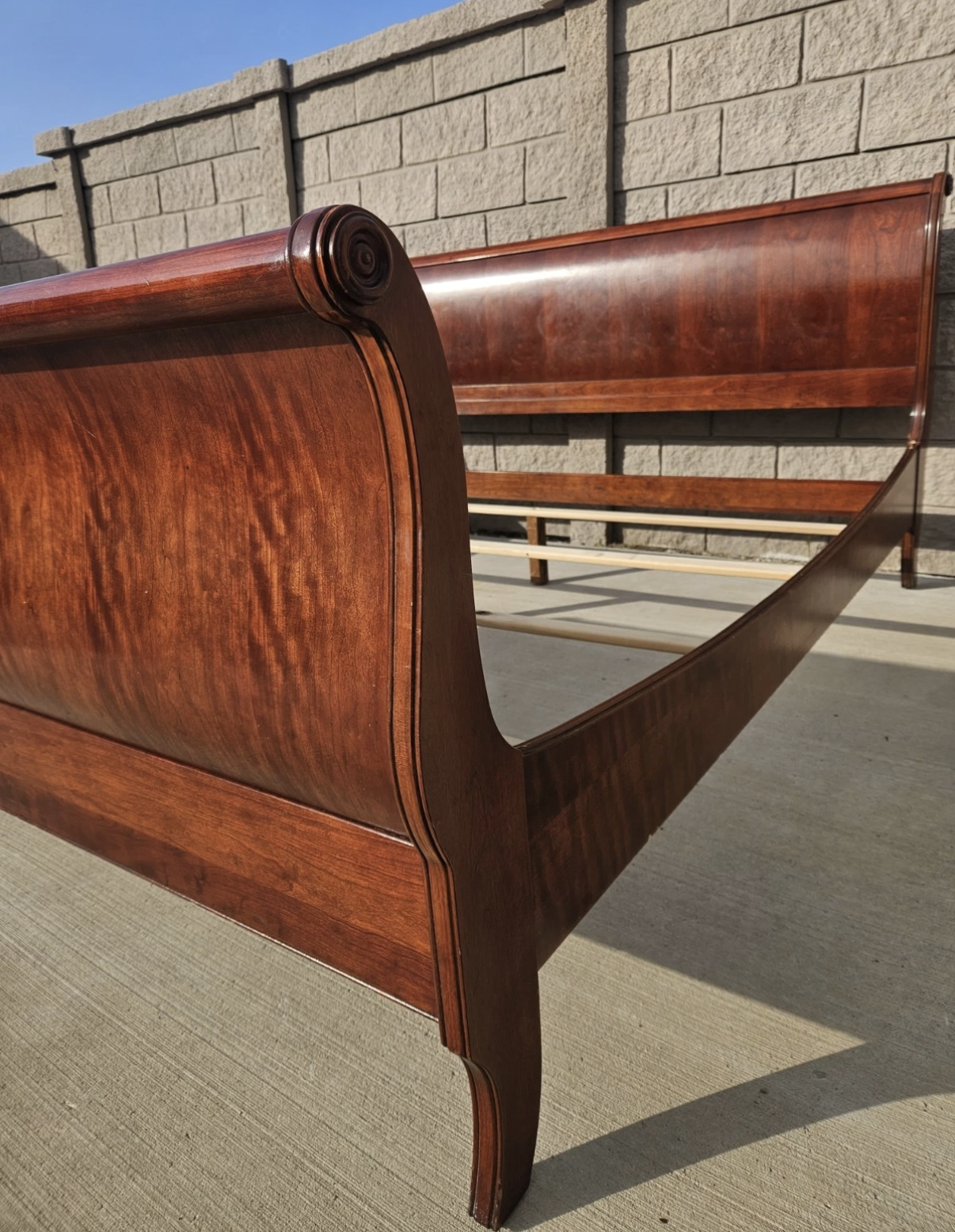 Ethan Allen king sleigh bed - full footboard view
