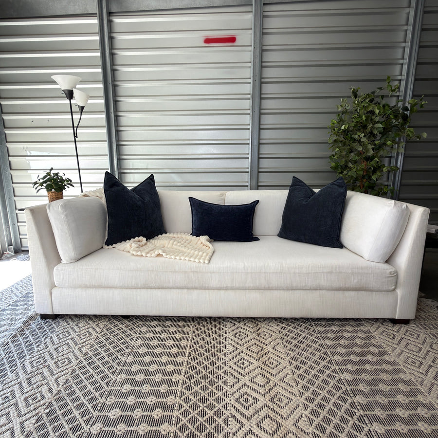 RH Hayden 8' White Sofa - 96" - straight-on staged front view