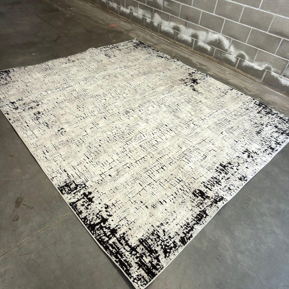 Surya Portfolio Tetris Ivory & Black Area Rug - 7'9" x 9'6" - straight-on staged front view