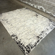 Surya Portfolio Tetris Ivory & Black Area Rug - 7'9" x 9'6" - straight-on staged front view