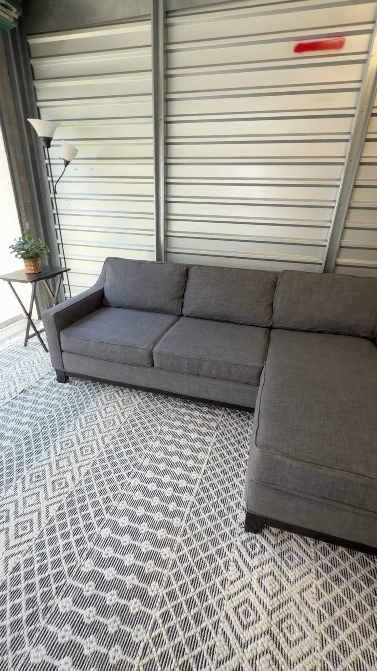 Charcoal Gray Chaise Sectional Sofa - product view 4