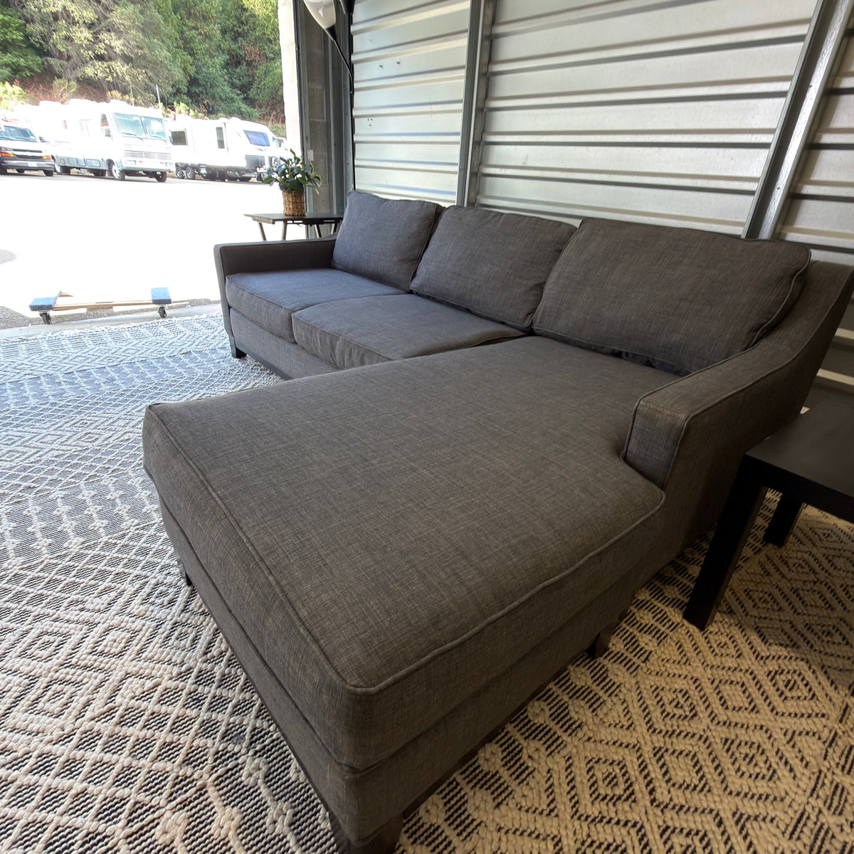 Charcoal Gray Chaise Sectional Sofa - product view 6