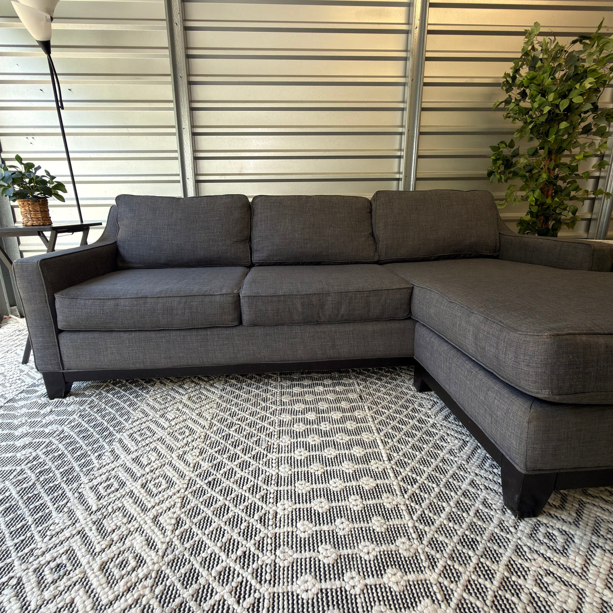 Charcoal Gray Chaise Sectional Sofa - product view 11