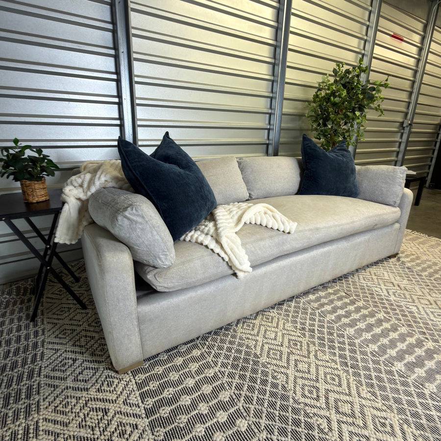 RH Belgian Track Arm 8' Sleeper Sofa – Light Oatmeal - front three-quarter view