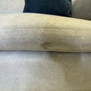 RH Belgian Track Arm 8' Sleeper Sofa – Light Oatmeal - upholstery condition and discoloration close-up
