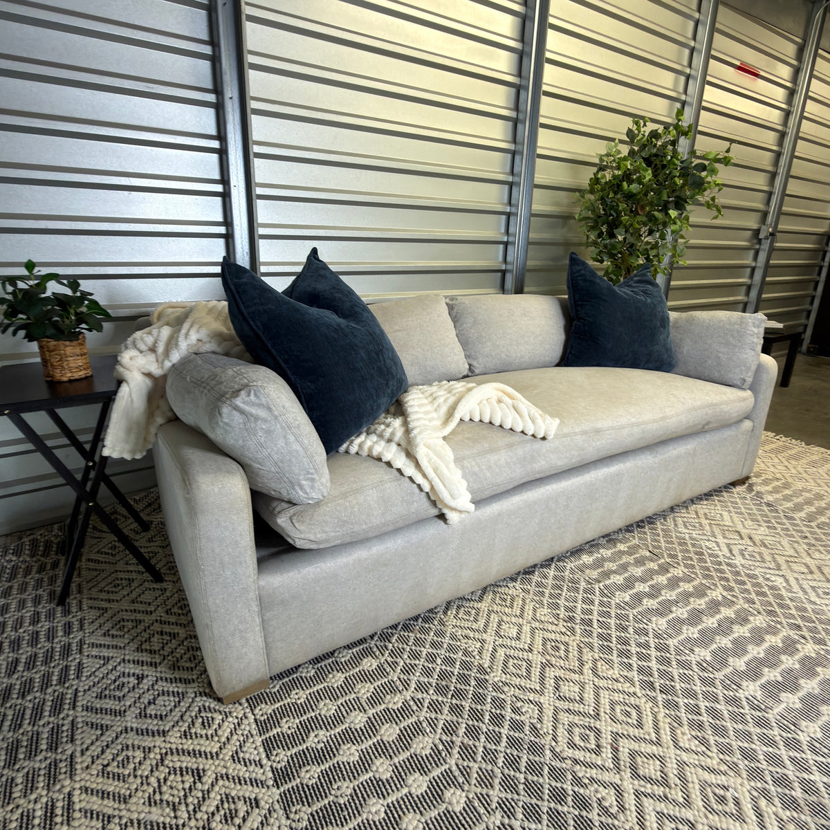 RH Belgian Track Arm 8' Sleeper Sofa - styled three-quarter view 20