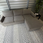 Room & Board Metro gray sofa with chaise - elevated front view