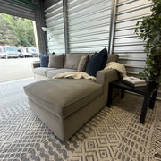 Room & Board Metro gray chaise sofa - styled right angle
