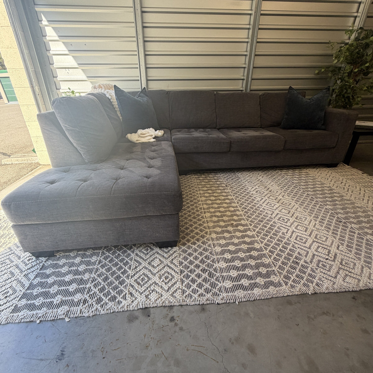 Ashley Maier charcoal gray chaise sectional, view 2