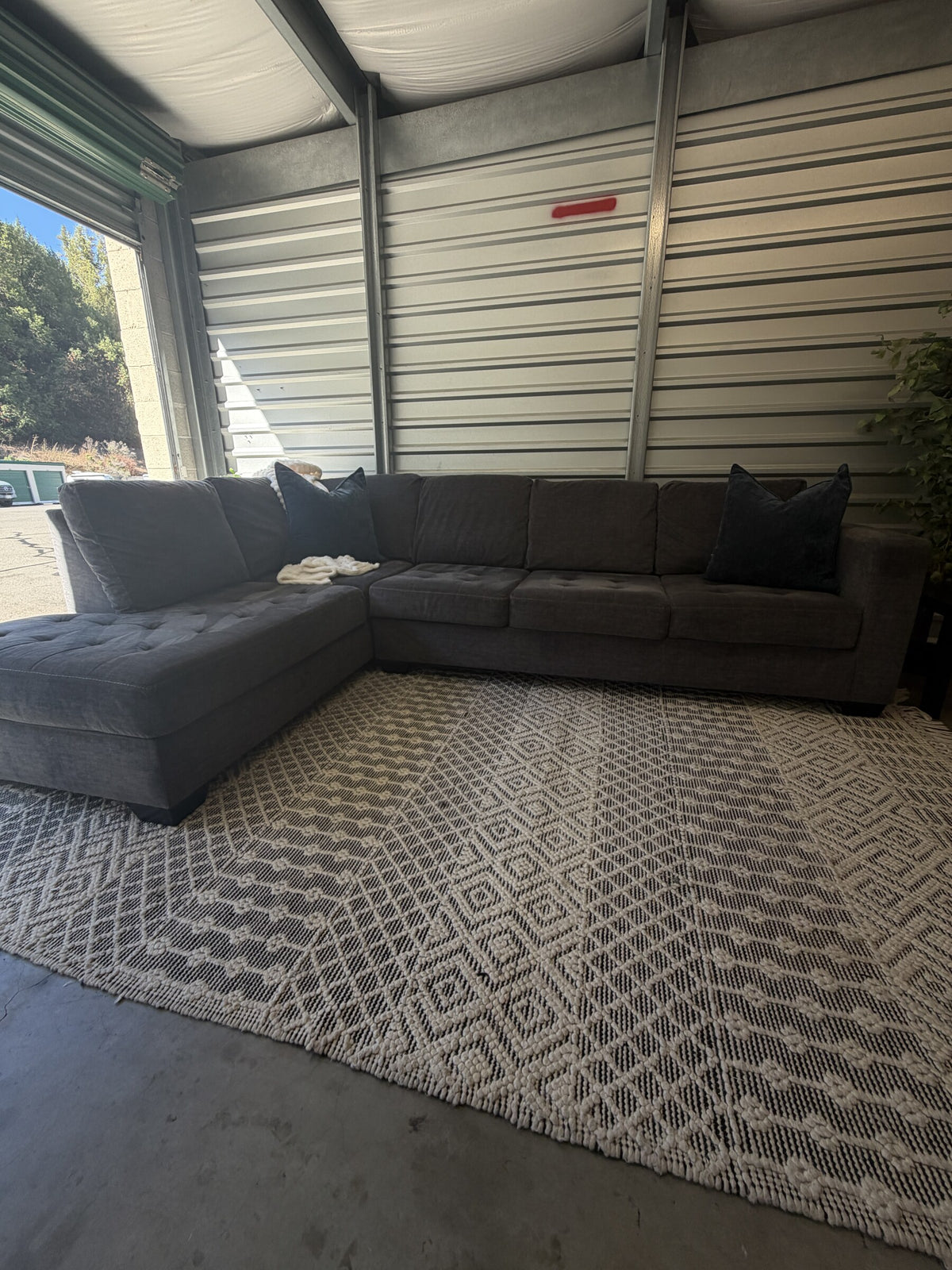 Ashley Maier charcoal gray chaise sectional, view 3