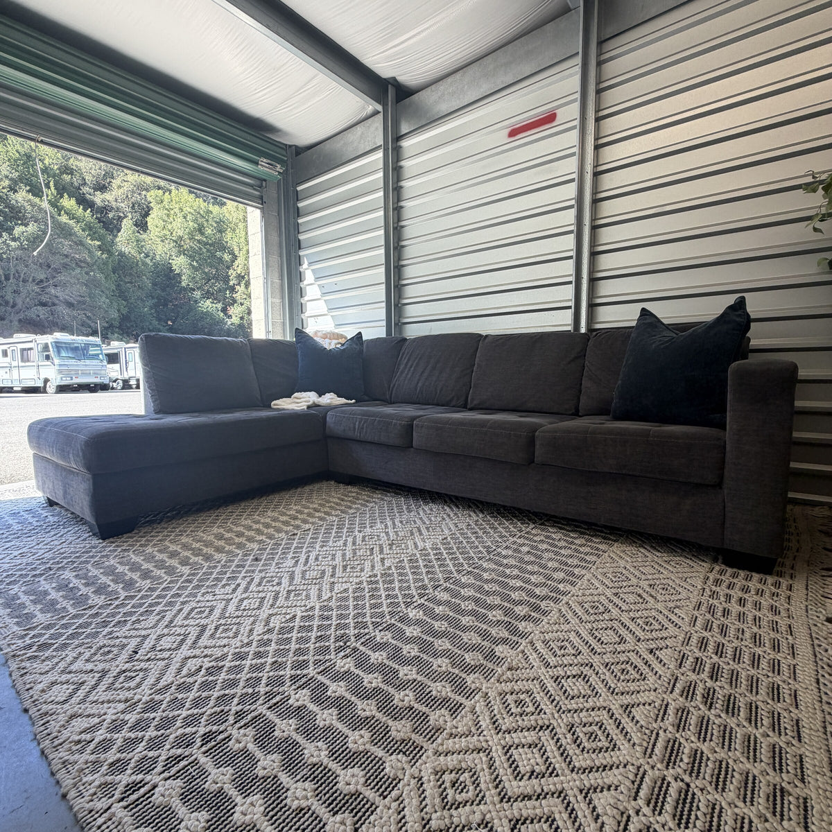 Ashley Maier charcoal gray chaise sectional, view 4