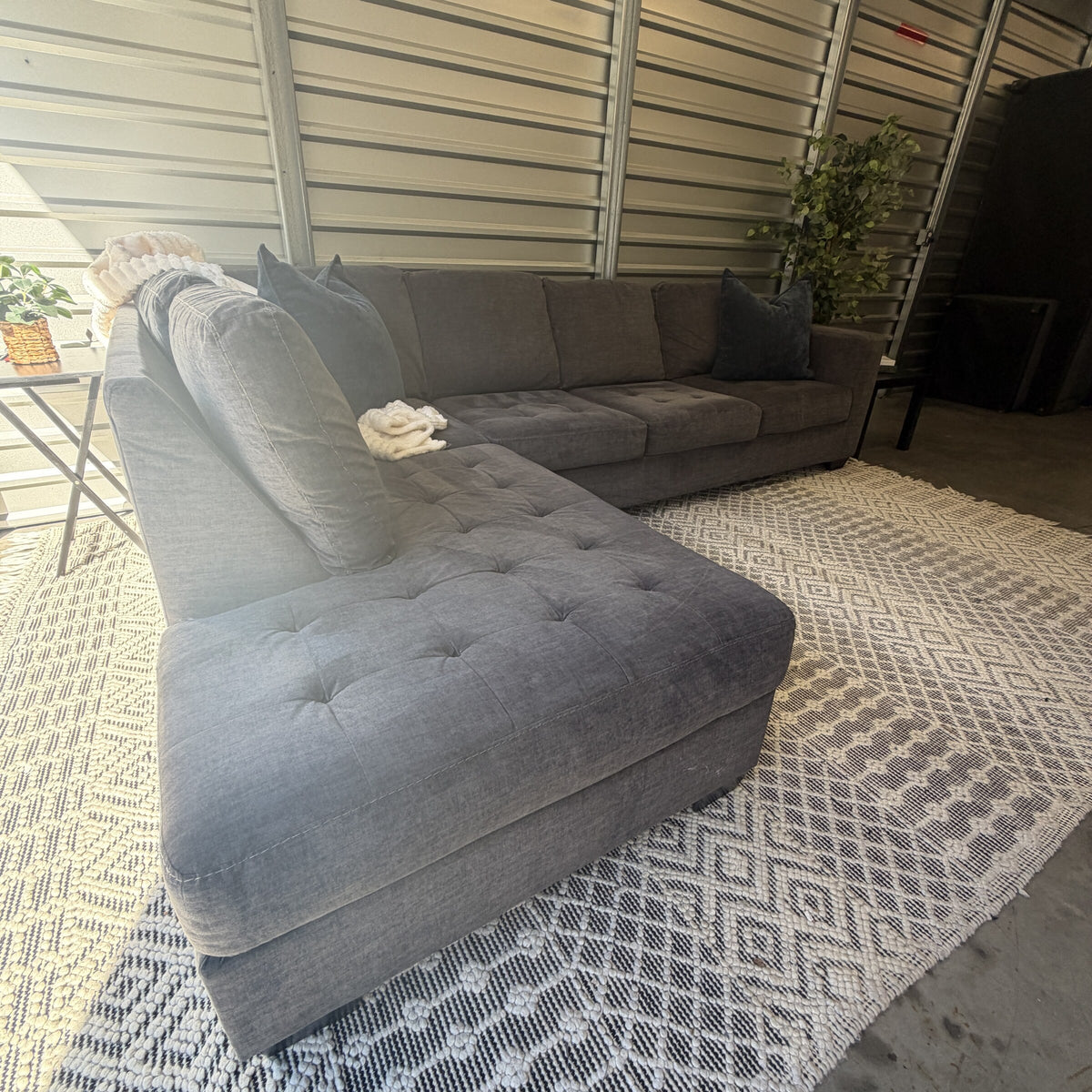 Ashley Maier charcoal gray chaise sectional, view 5