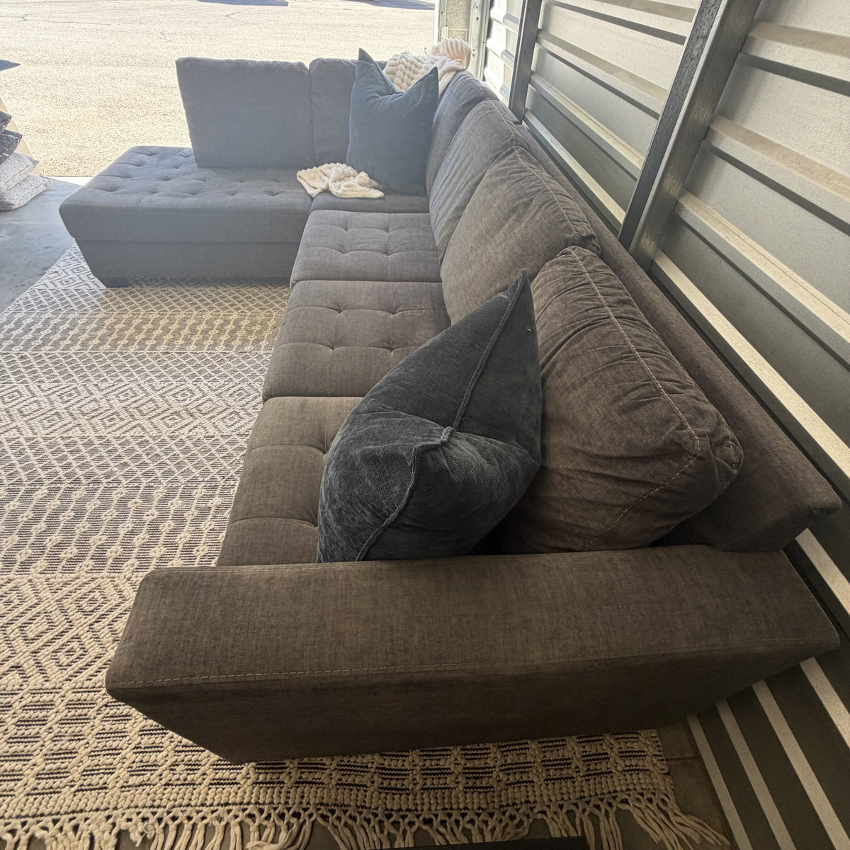 Ashley Maier charcoal gray chaise sectional, view 13