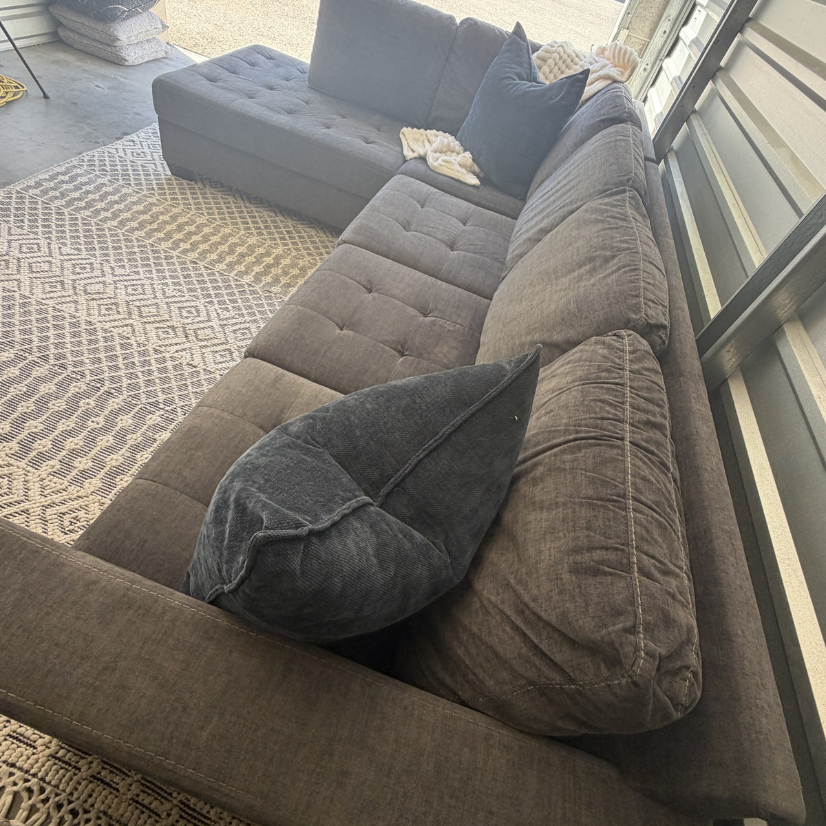 Ashley Maier charcoal gray chaise sectional, view 18