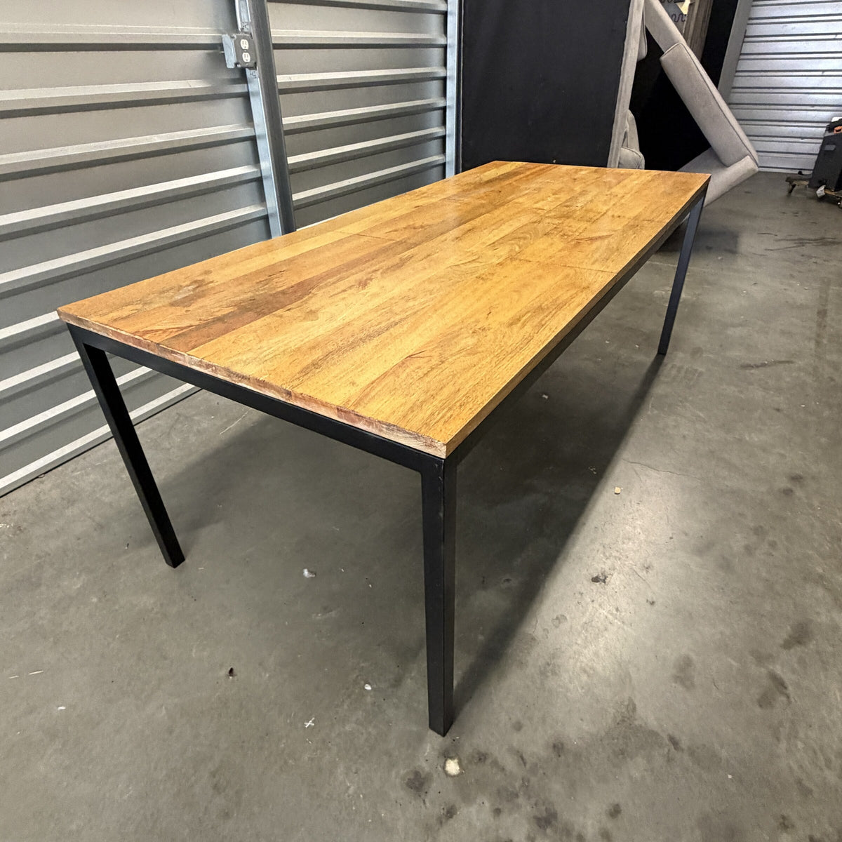 West Elm Box Frame expandable mango wood dining table, view 2