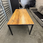 West Elm Box Frame expandable mango wood dining table, view 3
