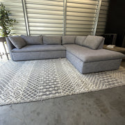 West Elm Shelter sectional full view without staging pillows
