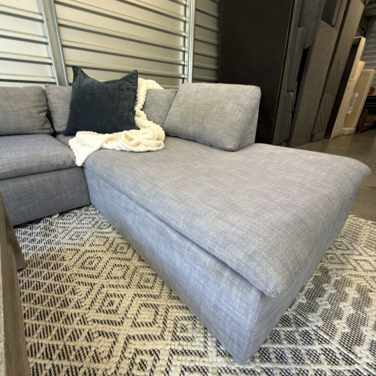 West Elm Shelter sectional detail photo