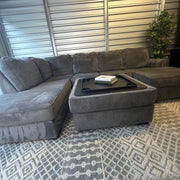 Ashley gray U-shaped sectional and storage ottoman — actual item IMG_8445.JPG