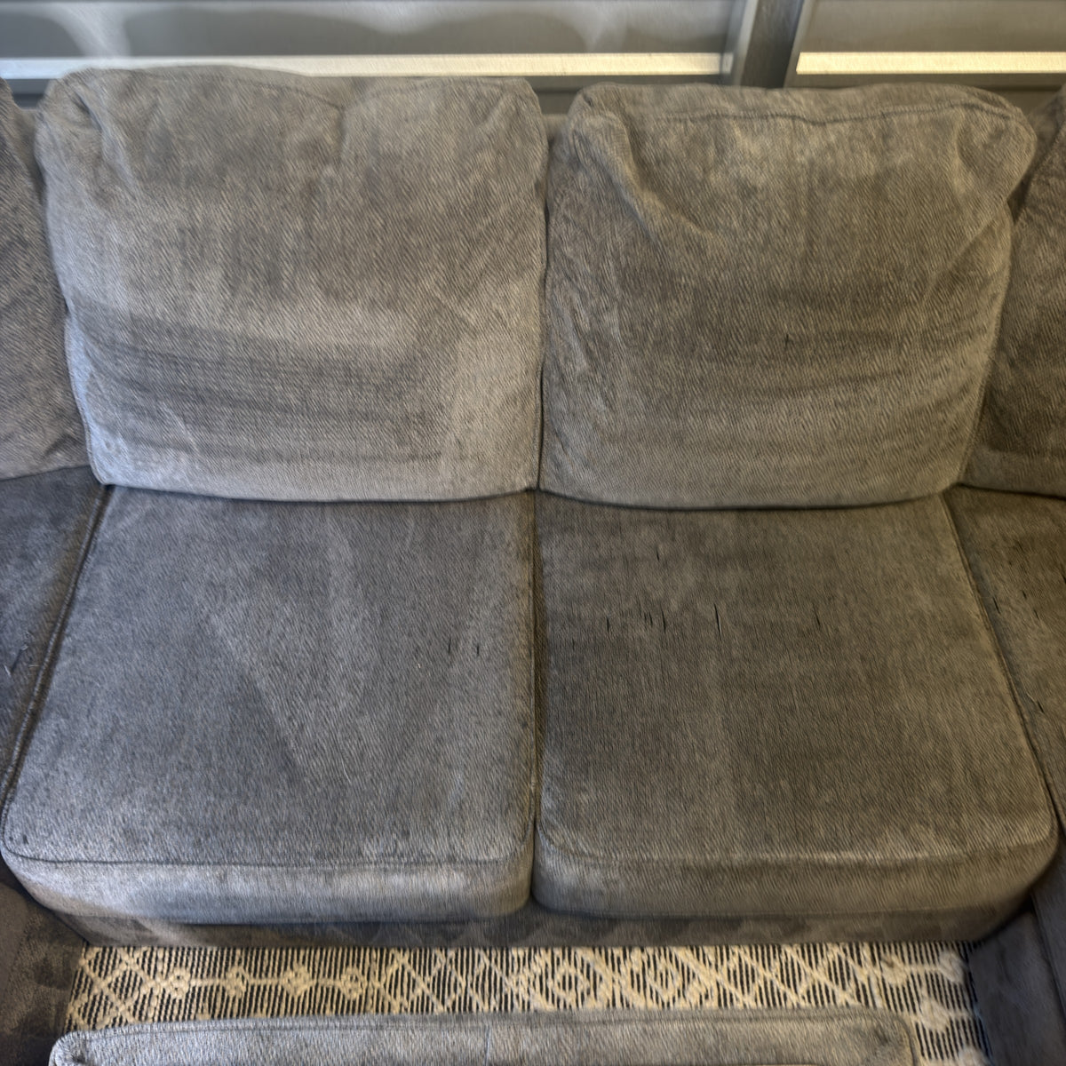 Ashley gray U-shaped sectional and storage ottoman — actual item IMG_8450.JPG