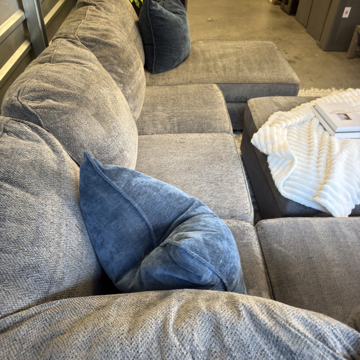 Ashley gray U-shaped sectional and storage ottoman — actual item IMG_8461.JPG