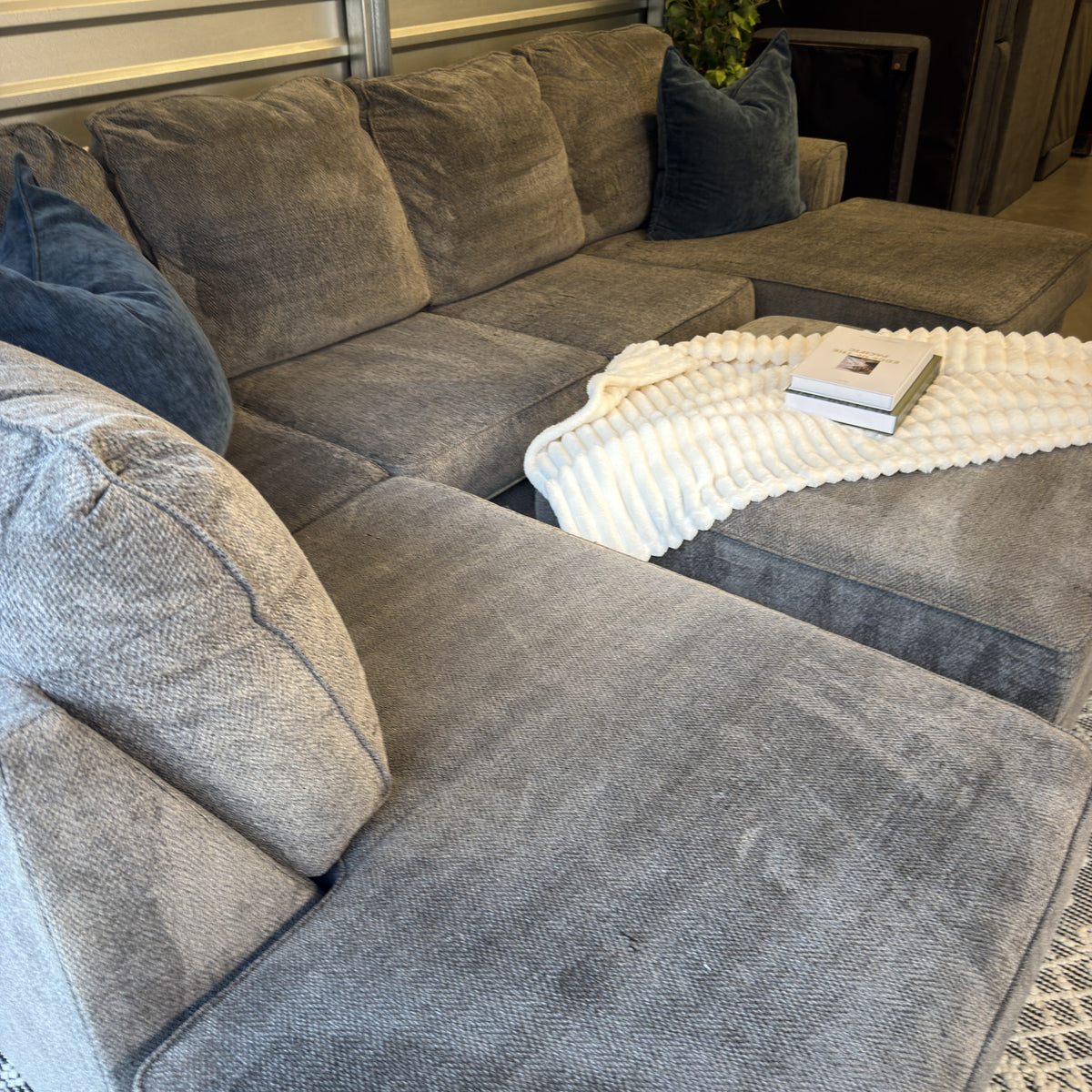 Ashley gray U-shaped sectional and storage ottoman — actual item IMG_8466.JPG