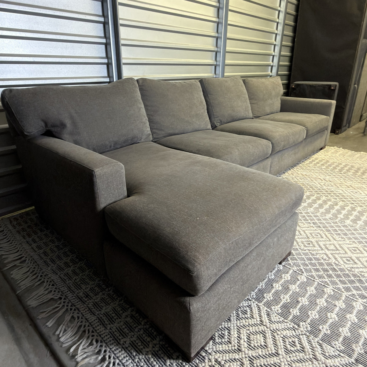 Crate & Barrel gray sectional — actual item IMG_8506.JPG