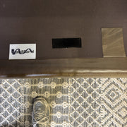 Crate & Barrel tan leather sofa — actual item IMG_8537.JPG