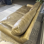 Crate & Barrel tan leather sofa — actual item IMG_8547.JPG