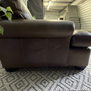 Crate & Barrel tan leather sofa — actual item IMG_8549.JPG
