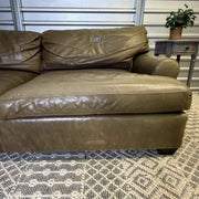 Crate & Barrel tan leather sofa — actual item IMG_8551.JPG